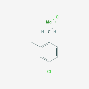 molecular formula C8H8Cl2Mg B6333915 4-Chloro-2-methylbenzylmagnesium chloride, 0.25M in Diethyl Ether CAS No. 1187169-76-1