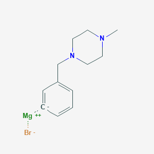 molecular formula C12H17BrMgN2 B6333927 3-[(4-Methylpiperazino)methyl]phenylmagnesium bromide, 0.25M in tetrahydrofuran CAS No. 1187163-68-3