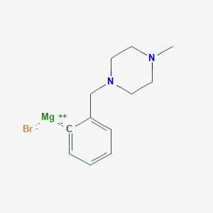 molecular formula C12H17BrMgN2 B6333957 2-[(4-甲基哌嗪基)甲基]苯基溴化镁，0.25M 四氢呋喃溶液 CAS No. 1187163-36-5