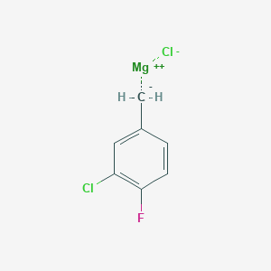 molecular formula C7H5Cl2FMg B6333969 3-Chloro-4-fluorobenzylmagnesium chloride, 0.25M in Diethyl Ether CAS No. 1114400-77-9