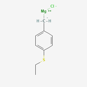 molecular formula C9H11ClMgS B6333980 4-(Ethylthio)benzylmagnesium chloride, 0.25M in Diethyl Ether CAS No. 1187164-17-5