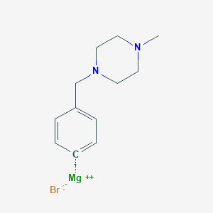 molecular formula C12H17BrMgN2 B6333994 4-[(4-Methylpiperazino)methyl]phenylmagnesium bromide, 0.25M in tetrahydrofuran CAS No. 1142224-82-5