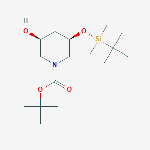 molecular formula C16H33NO4Si B6334046 tert-Butyl (3R,5S)-3-[(tert-butyldimethylsilyl)oxy]-5-hydroxypiperidine-1-carboxylate CAS No. 1271810-03-7