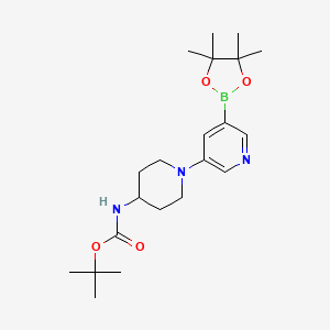 molecular formula C21H34BN3O4 B6334051 5-(4-[(tert-Butoxycarbonyl)amino]piperidin-1-yl)pyridine-3-boronic acid pinacol ester CAS No. 1353878-38-2