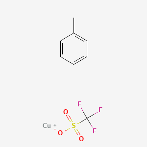 molecular formula C8H8CuF3O3S B6334113 Copper(I) trifluoromethanesulfonate toluene complex (2:1), 98% CAS No. 48209-28-5