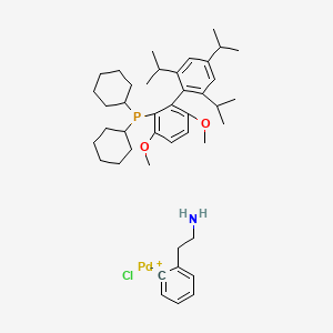 molecular formula C43H63ClNO2PPd B6334151 Chloro[2-(dicyclohexylphosphino)-3,6-dimethoxy-2',4',6'-triisopropyl-1,1'-biphenyl][2-(2-aminoethyl)phenyl]Pd(II) CAS No. 1148148-01-9