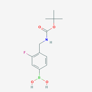 molecular formula C12H17BFNO4 B6334183 [3-Fluoro-4-[[(tert-butoxycarbonyl)amino]methyl]phenyl]boronic acid CAS No. 1374451-80-5