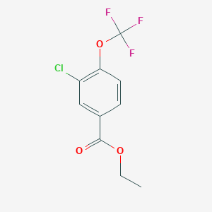 molecular formula C10H8ClF3O3 B6334184 3-Chloro-4-trifluoromethoxy-benzoic acid ethyl ester, 97% CAS No. 773135-54-9