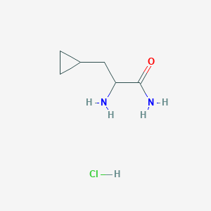 molecular formula C6H13ClN2O B6334192 2-Amino-3-cyclopropylpropanamide hydrochloride CAS No. 2227204-82-0