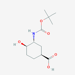 molecular formula C12H21NO5 B6334200 (1S,3R,4R)-3-(tert-Butoxycarbonylamino)-4-hydroxy-cyclohexanecarboxylic acid CAS No. 2067228-51-5