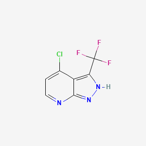 molecular formula C7H3ClF3N3 B6334206 4-Chloro-3-(trifluoromethyl)-1H-pyrazolo[3,4-b]pyridine CAS No. 1256802-09-1