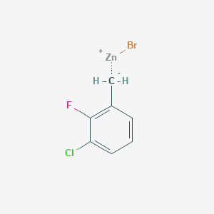 molecular formula C7H5BrClFZn B6334252 3-Chloro-2-fluorobenzylzinc bromide, 0.5M in THF CAS No. 869893-91-4