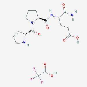 molecular formula C17H25F3N4O7 B6334453 H-D-Pro-Pro-Glu-NH2 Trifluoroacetate CAS No. 1021646-82-1