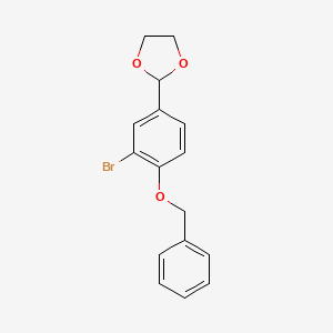 molecular formula C16H15BrO3 B6334516 2-(4-(Benzyloxy)-3-bromophenyl)-1,3-dioxolane CAS No. 868598-97-4