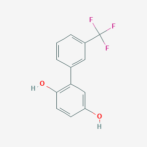 molecular formula C13H9F3O2 B6334539 3-(2,5-Dihydroxyphenyl)benzotrifluoride CAS No. 260560-53-0
