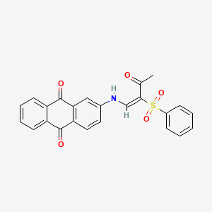 molecular formula C24H17NO5S B6334677 2-((3-Oxo-2-(phenylsulfonyl)but-1-enyl)amino)anthracene-9,10-dione CAS No. 1024756-39-5