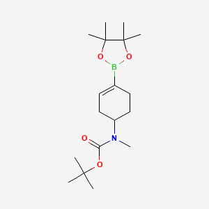 molecular formula C18H32BNO4 B6334682 tert-Butyl N-methyl-N-[4-(4,4,5,5-tetramethyl-1,3,2-dioxaborolan-2-yl)cyclohex-3-en-1-yl]carbamate CAS No. 1572399-64-4