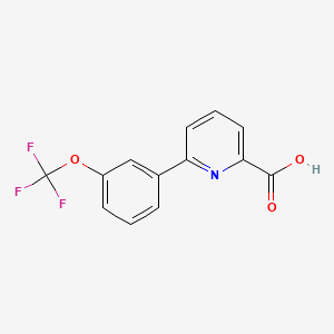 molecular formula C13H8F3NO3 B6334832 6-(3-Trifluoromethoxyphenyl)picolinic acid, 95% CAS No. 887983-58-6