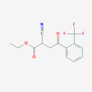 B6335082 2-Cyano-4-oxo-4-(2-trifluoromethyl-phenyl)-butyric acid ethyl ester, 95% CAS No. 881673-53-6