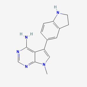 molecular formula C15H15N5 B6335183 6-Amino-7-(5-indolinyl)-9-methyl-7-deazapurine;  95% CAS No. 1337596-50-5