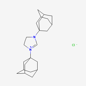 molecular formula C23H35ClN2 B6335198 1,3-双(1-金刚烷基)-4,5-二氢咪唑鎓氯化物，97% CAS No. 871126-33-9