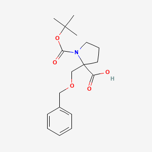 molecular formula C18H25NO5 B6335233 2-(Benzyloxymethyl)-1-tert-butoxycarbonyl-pyrrolidine-2-carboxylic acid CAS No. 1194030-71-1