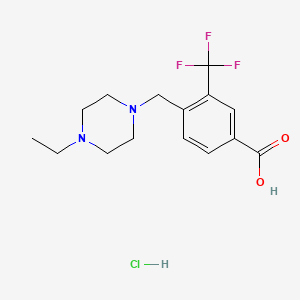 molecular formula C15H20ClF3N2O2 B6335367 盐酸4-[(4-乙基哌嗪-1-基)甲基]-3-(三氟甲基)苯甲酸 CAS No. 887399-47-5