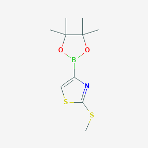 molecular formula C10H16BNO2S2 B6335524 2-(Methylthio)thiazole-4-boronic acid pinacol ester CAS No. 2096333-09-2