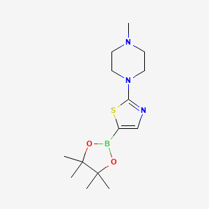 molecular formula C14H24BN3O2S B6335530 2-(4-Methylpiperazin-1-yl)thiazole-5-boronic acid pinacol ester CAS No. 1402174-69-9