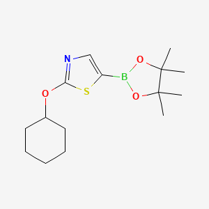 molecular formula C15H24BNO3S B6335537 2-(Cyclohexyloxy)thiazole-5-boronic acid pinacol ester CAS No. 1352652-25-5