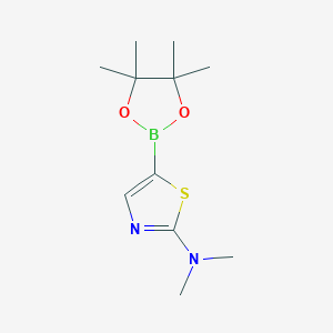 molecular formula C11H19BN2O2S B6335560 2-(Dimethylamino)thiazole-5-boronic acid pinacol ester CAS No. 1416367-38-8