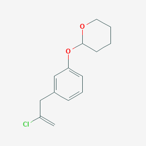 molecular formula C14H17ClO2 B6335660 2-Chloro-3-(3-(Tetrahydro-pyran-2-yloxy)phenyl)-1-propene;  97% CAS No. 1263365-81-6