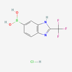 molecular formula C8H7BClF3N2O2 B6335702 2-(Trifluoromethyl)-1H-benzimidazole-5-boronic acid, hydrochloride salt CAS No. 2096332-98-6