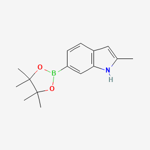 molecular formula C15H20BNO2 B6335747 2-methyl-6-(tetramethyl-1,3,2-dioxaborolan-2-yl)-1H-indole CAS No. 1650548-44-9