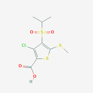 molecular formula C9H11ClO4S3 B063358 3-Chloro-4-(isopropylsulfonyl)-5-(methylthio)thiophene-2-carboxylic acid CAS No. 175202-23-0