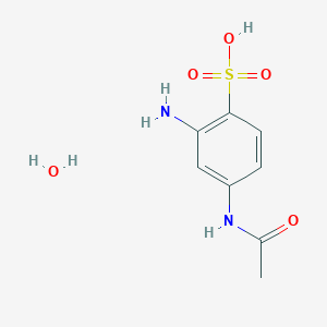 molecular formula C8H12N2O5S B6335921 4-Acetamido-2-aminobenzenesulfonic acid hydrate;  98% CAS No. 1820687-51-1
