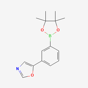 molecular formula C15H18BNO3 B6335966 5-(3-(4,4,5,5-Tetramethyl-1,3,2-dioxaborolan-2-yl)phenyl)oxazole CAS No. 1403469-16-8