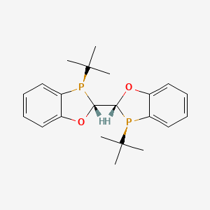 molecular formula C22H28O2P2 B6335971 (2R,2'R,3R,3'R)-3,3'-Di-tert-butyl-2,2',3,3'-tetrahydro-2,2'-bibenzo[d][1,3]oxaphosphole, 97% (>99% ee) CAS No. 1610785-35-7