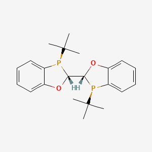 molecular formula C22H28O2P2 B6335971 (2R,3R)-3-tert-butyl-2-[(2R,3R)-3-tert-butyl-2H-1,3-benzoxaphosphol-2-yl]-2H-1,3-benzoxaphosphole CAS No. 1610785-35-7