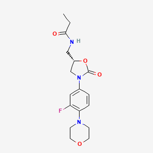 molecular formula C17H22FN3O4 B6336019 N-[3-(3-氟-4-吗啉-4-基苯基)-2-氧代-恶唑烷-(5S)-基甲基]-丙酰胺 CAS No. 216869-17-9