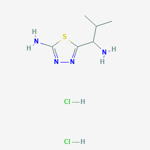 molecular formula C6H14Cl2N4S B6336116 5-(1-Amino-2-methylpropyl)-1,3,4-thiadiazol-2-amine dihydrochloride CAS No. 1293931-69-7