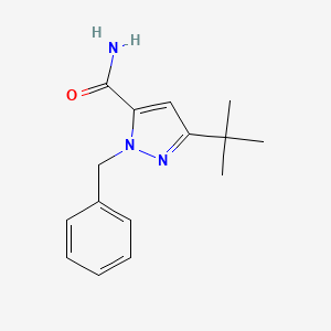 molecular formula C15H19N3O B6336159 2-Benzyl-5-tert-butyl-2H-pyrazole-3-carboxylic acid amide CAS No. 263336-46-5