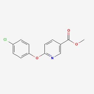 molecular formula C13H10ClNO3 B6336167 6-(4-Chloro-phenoxy)-nicotinic acid methyl ester, 95% CAS No. 263766-90-1