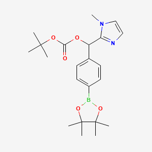 molecular formula C22H31BN2O5 B6336212 Carbonic acid tert-butyl ester (1-Me-1H-imidazol-2-yl)-[4-(4,4,5,5-tetramethyl-[1,3,2]dioxab orolan-2-yl)-ph]-methyl ester CAS No. 2724208-11-9