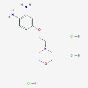 molecular formula C12H22Cl3N3O2 B6336272 4-(2-Morpholinoethoxy)benzene-1,2-diamine trihydrochloride;  min. 95% CAS No. 1241725-83-6