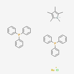 molecular formula C46H45ClP2Ru B6336294 氯(五甲基环戊二烯基)双(三苯基膦)钌(II)，99% CAS No. 92361-49-4