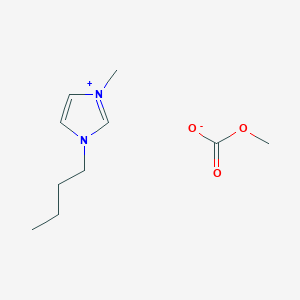 molecular formula C10H18N2O3 B6336298 1-Butyl-3-methylimidazolium methylcarbonate, 30% in Methanol CAS No. 916850-37-8