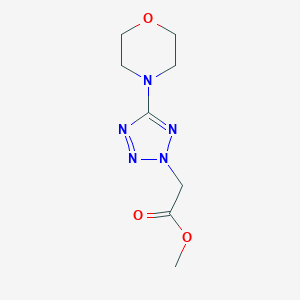 molecular formula C8H13N5O3 B063363 2-(5-モルホリノ-2H-1,2,3,4-テトラゾール-2-イル)酢酸メチル CAS No. 175137-43-6