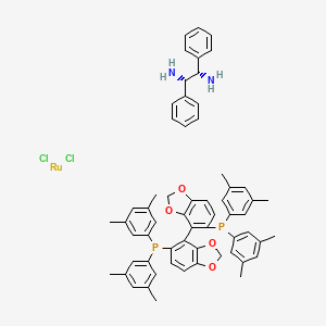 molecular formula C60H60Cl2N2O4P2Ru B6336305 二氯{(S)-(-)-5,5'-双[二(3,5-二甲苯基)膦基]-4,4'-双-1,3-苯二氧杂环}[(1S,2S)-(-)-1,2-二苯乙二胺]钌(II) CAS No. 944450-46-8