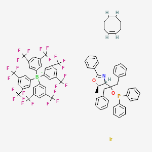 molecular formula C77H58BF24IrNO2P- B6336335 (R,R)-[COD]Ir[Ph2PThrePHOX], 97% CAS No. 880262-16-8